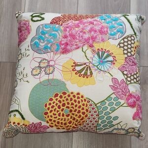 Floral Embroidered Cushion